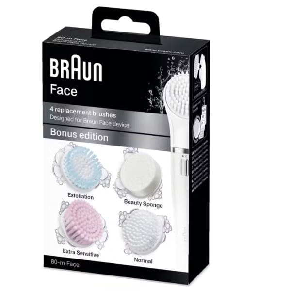 4 x Brosses Nettoyantes Braun SE80 M Pour Visage 4 x Brosses Nettoyantes Braun SE80 M Pour Visage